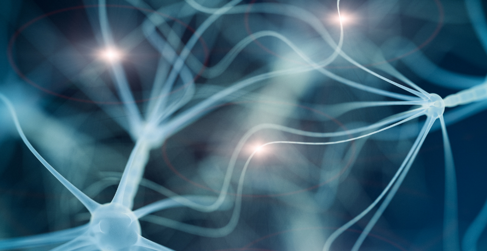 Abstract image of connected neurons glowing softly, symbolising neurodiversity, innovation and the value of different ways of thinking.